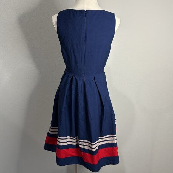 Jason Wu for Target Navy w/Red Poplin Fit/Flare Dress Size 2 - Picture 4 of 6